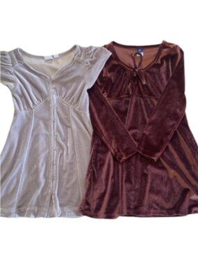 Gap & Old Navy girls 4 set of two velvet dresses like new semi formal holiday